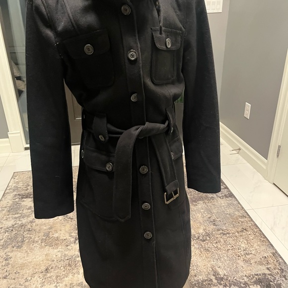 Fabulous size small esprit since 1968 coat black belted very sharp - Picture 3 of 17